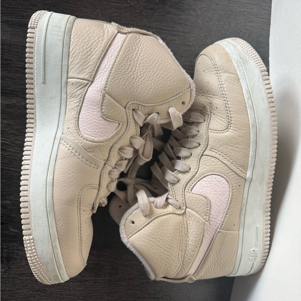 Nike High-Top Sneakers in Cream and Pink